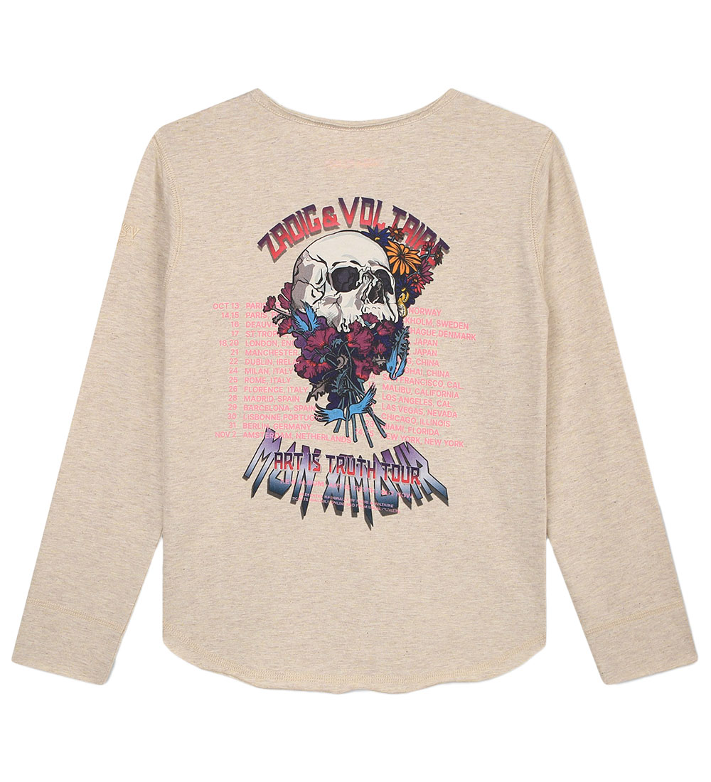 Zadig & Voltaire Blouse - Beige Melange w. Print