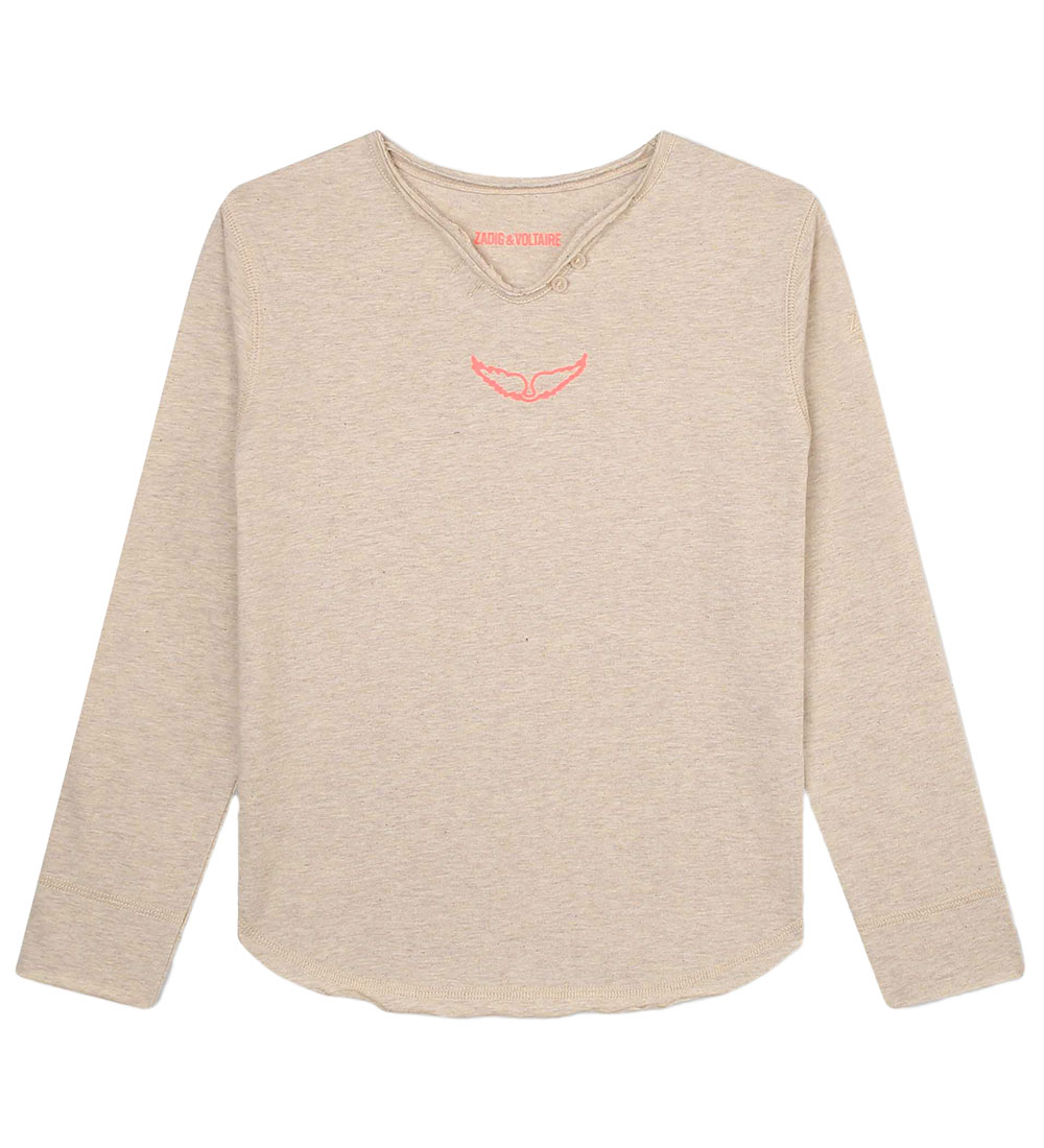 Zadig & Voltaire Blouse - Beige Melange w. Print