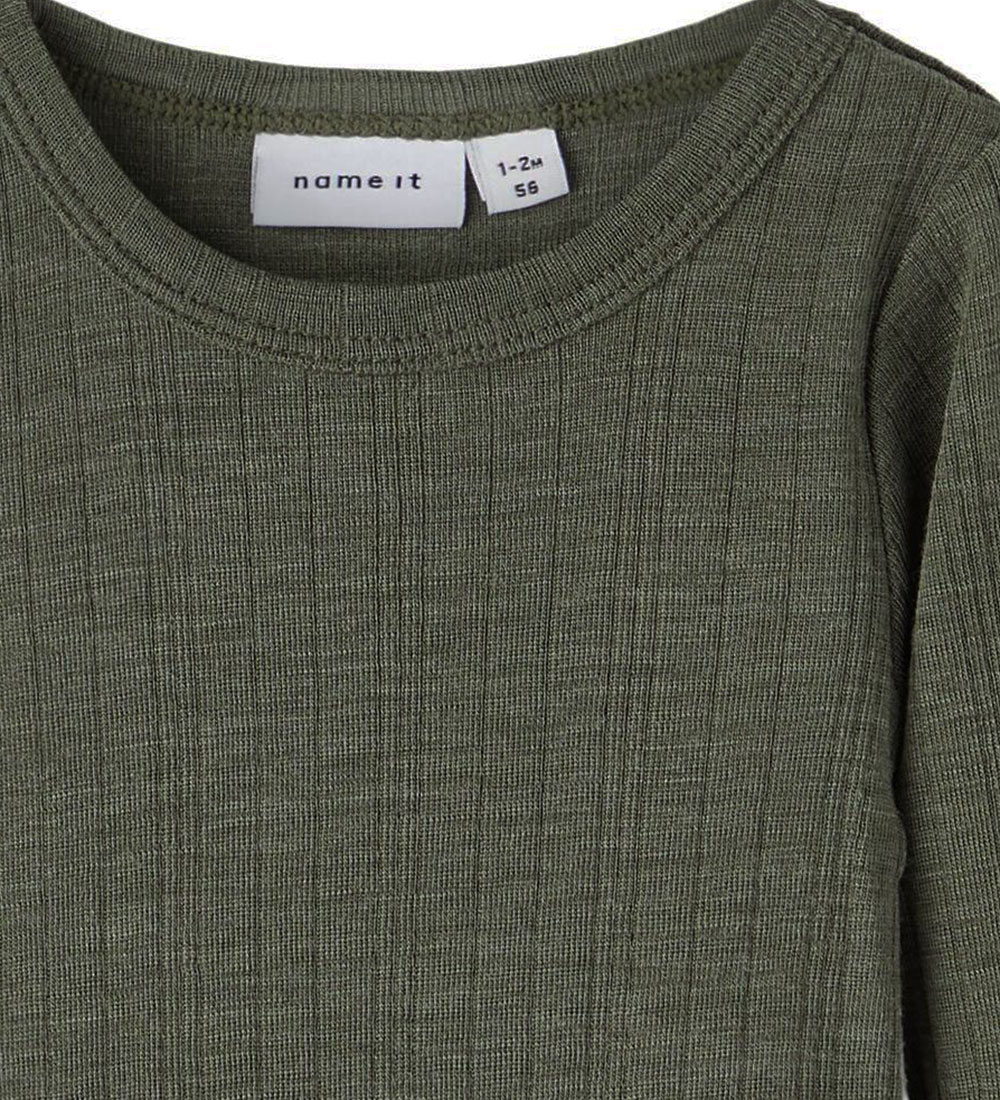 Name It Bodysuit l/s - Wool - Noos - NbmWang - Beetle