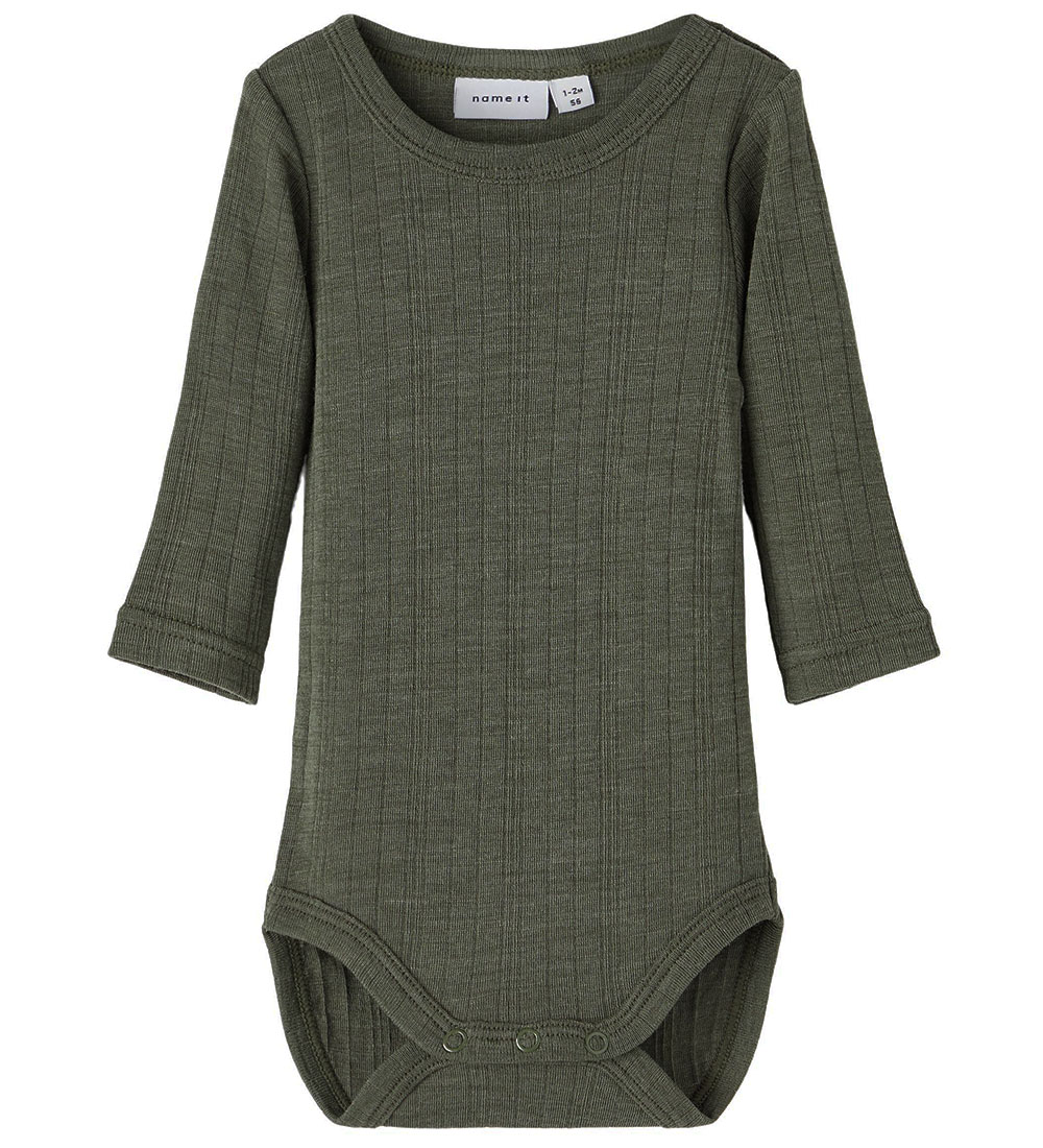 Name It Bodysuit l/s - Wool - Noos - NbmWang - Beetle