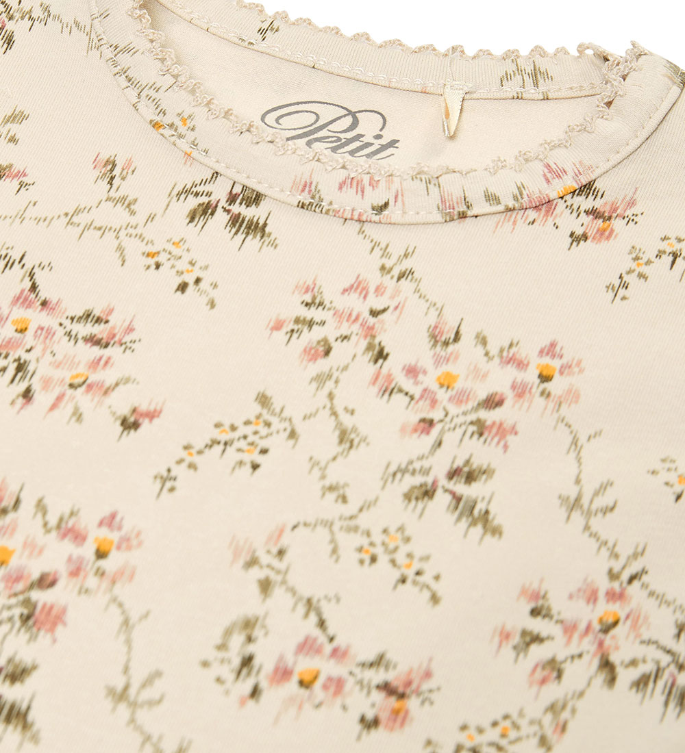 Petit by Sofie Schnoor Romper L/æ - Zand m. Bloemen