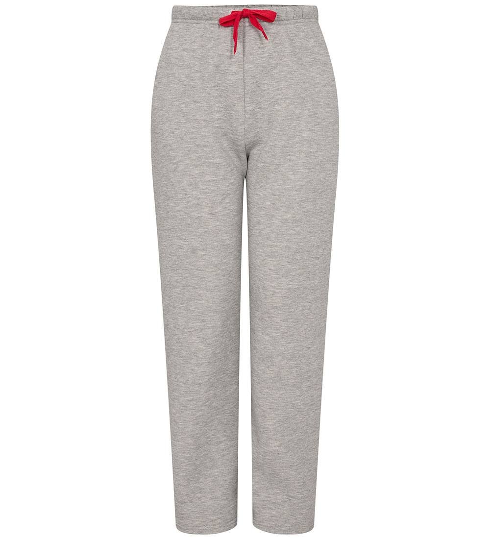 Sofie Schnoor Girls Sweatpants - Grey Melange w. Red