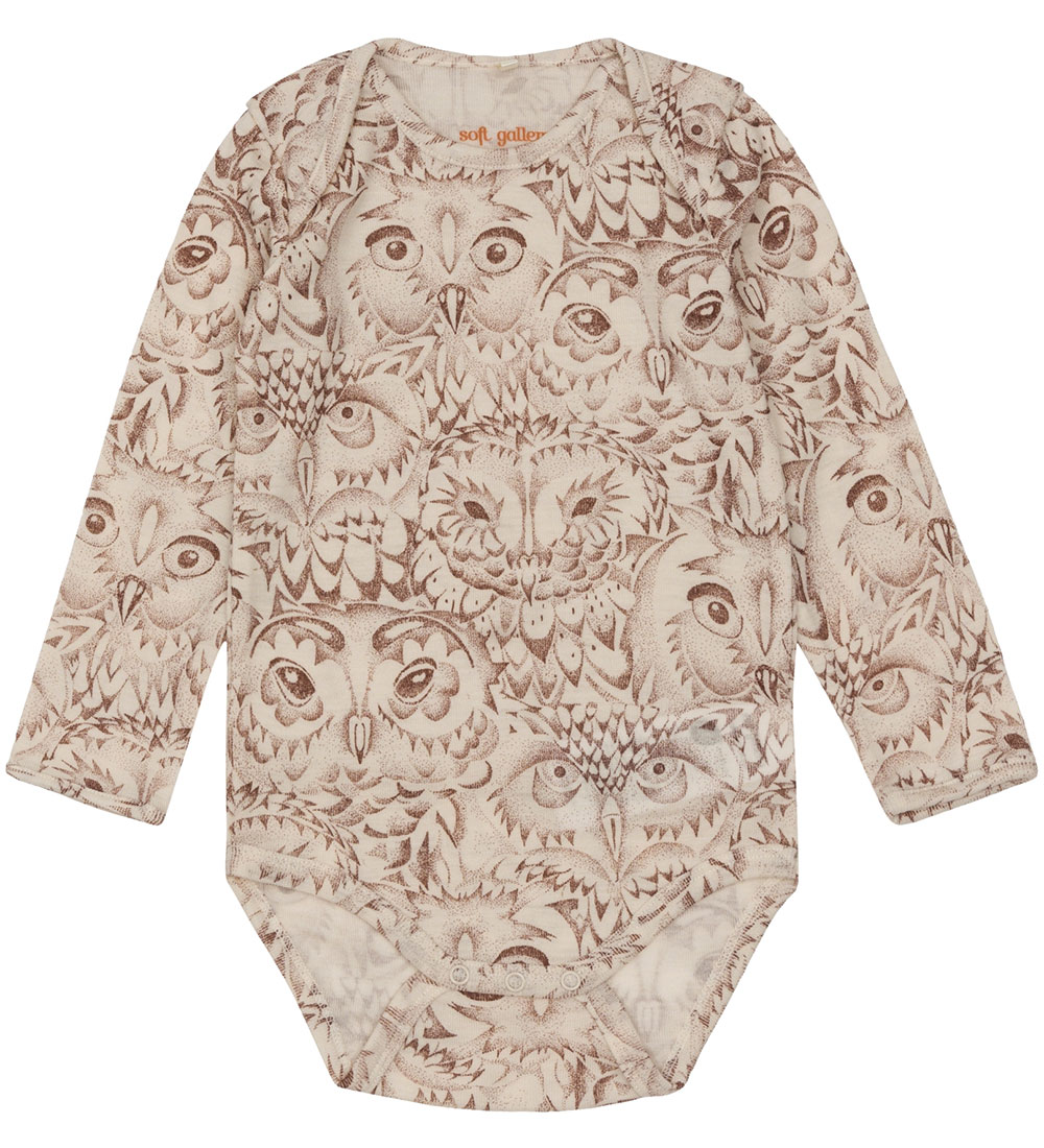 Soft Gallery Bodysuit l/s - Wool - SgbBob - Birch