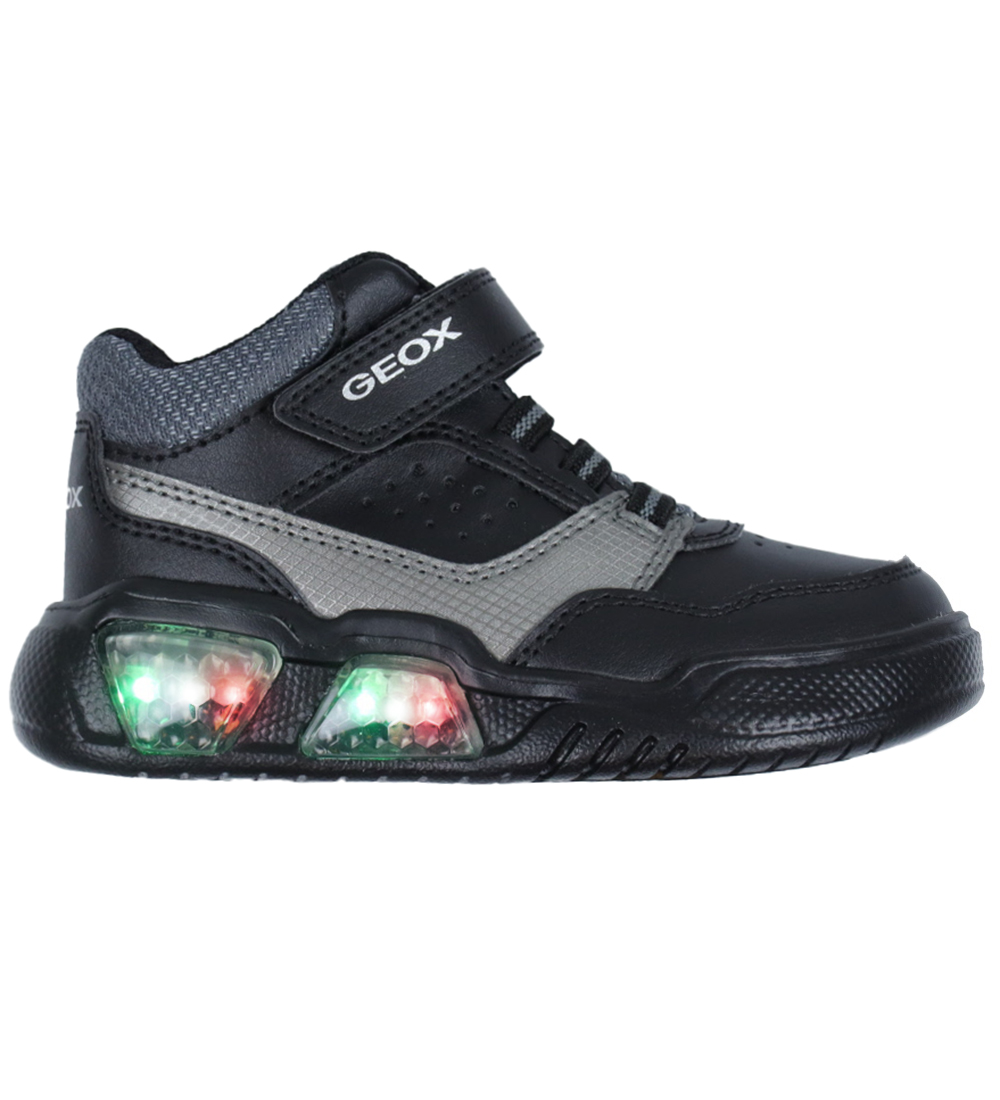 Geox Boots w. Light - J Illuminus Boy B - Black/DK Grey