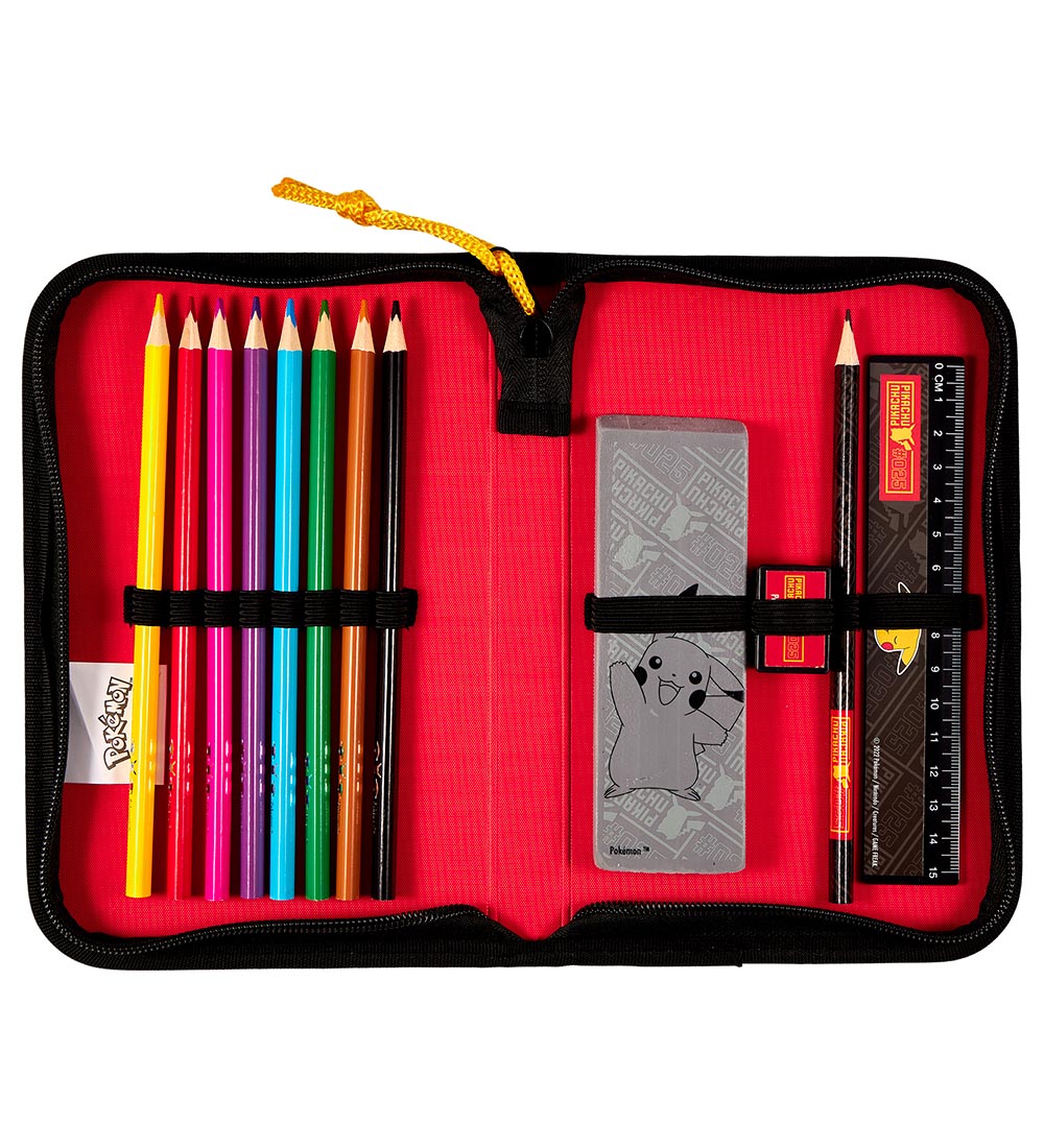 Pokmon Pencil Case w. Contents - Onezip - Black