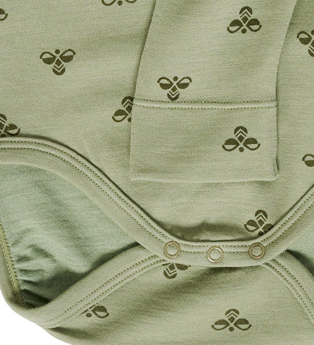Hummel Bodysuit l/s - Wool - hmlBambo - Oil Green