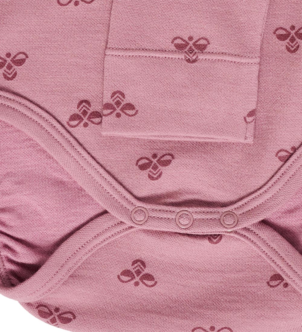 Hummel Bodysuit l/s - Wool - hmlBambo - Nostalgia Rose