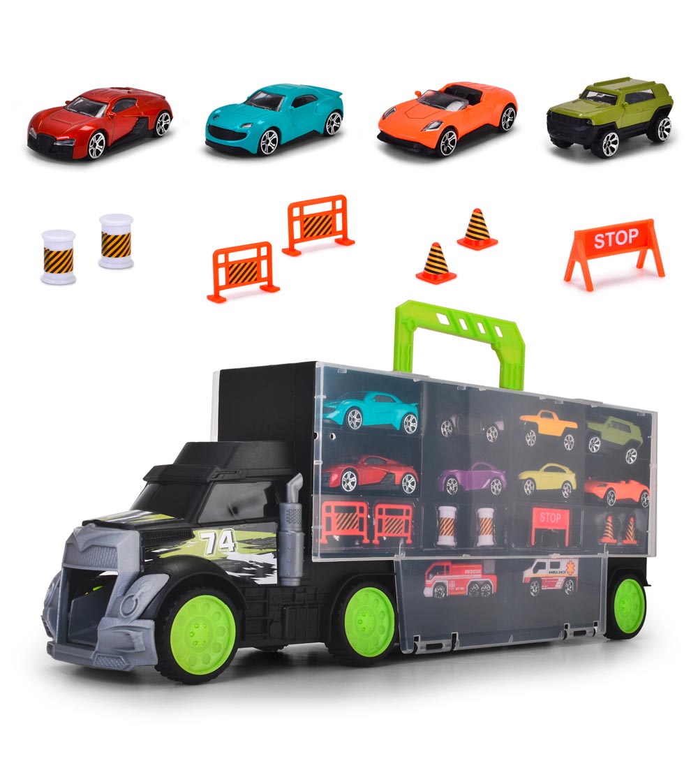 Dickie Toys Truck w. Cars - Carry & Large Transporter