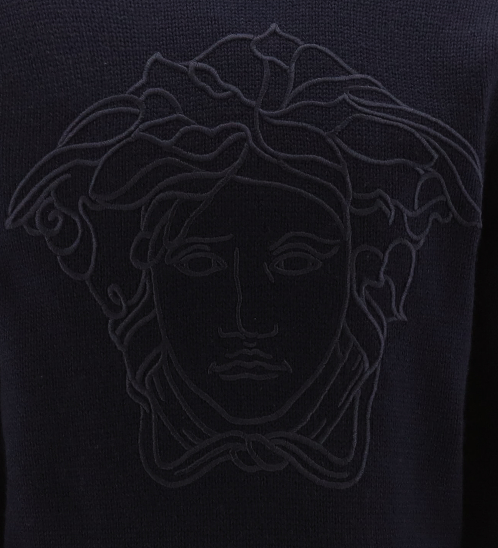 Versace Blouse - Wool - Navy w. Logo