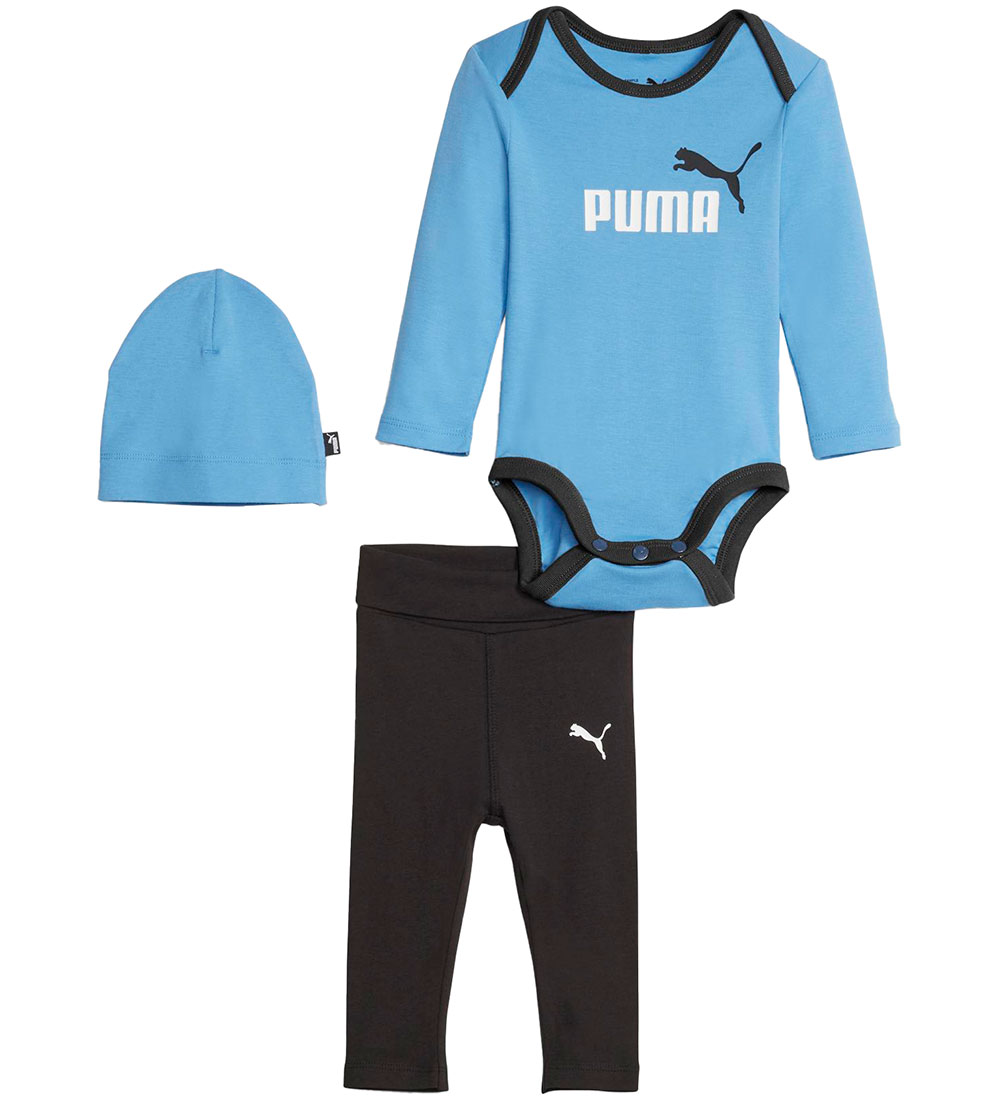 Puma Gift Box - Beanie/Bodysuit/Trousers - Team Light Blue/Black