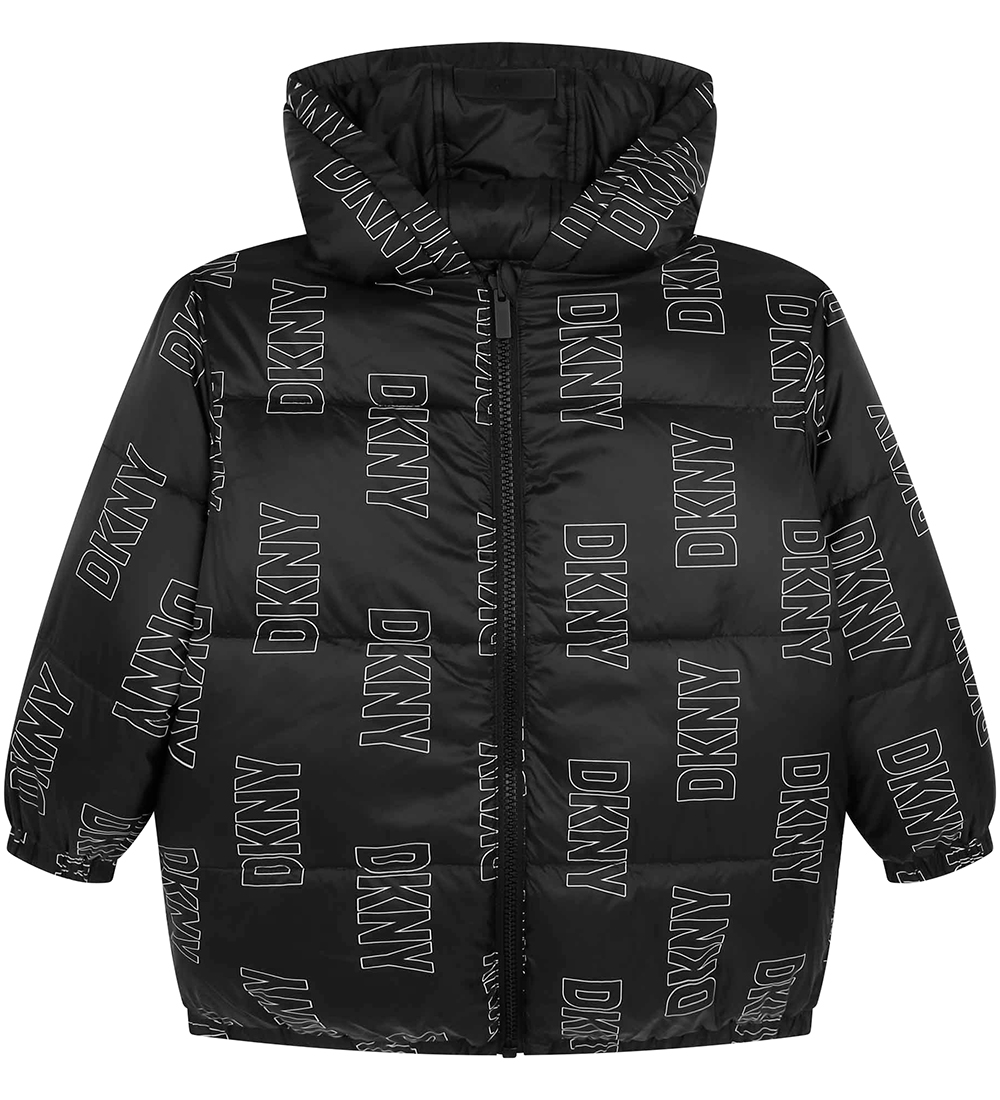 DKNY Padded Jacket - Reversible - Black w. Print
