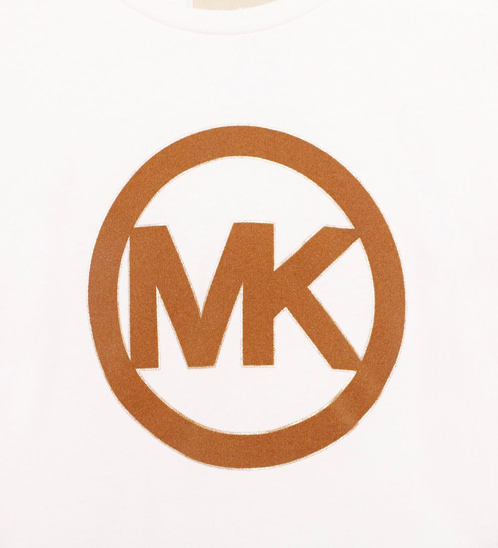 Michael Kors T-shirt - Cropped - Off White w. Brown
