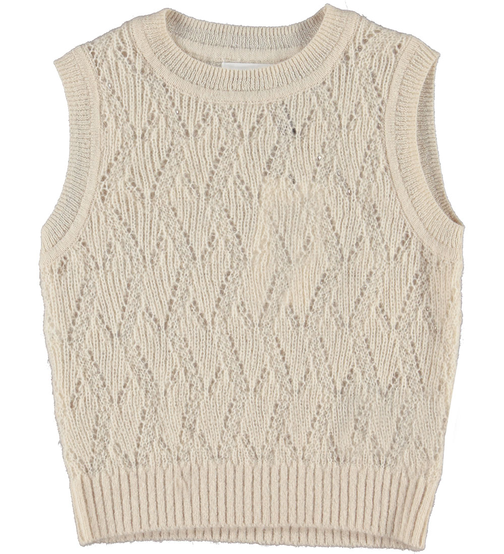 Molo Waistcoat - Wool/Polyester - Greta - Pearled Ivory