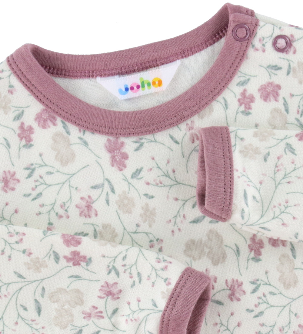 Joha Samfella L/æ - Ull/Bambus - Off White/Rose