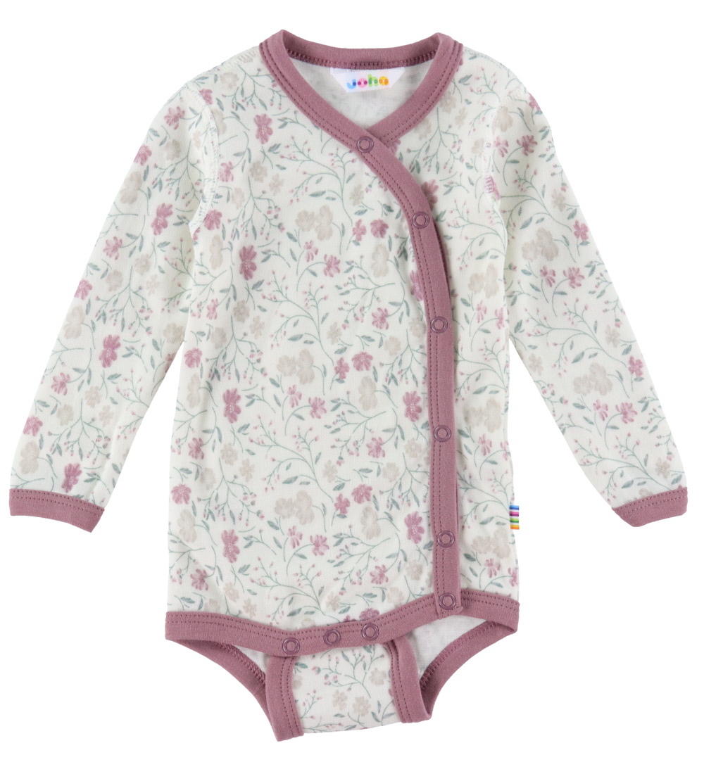 Joha Wrap samfella L/æ - Ull/Bambus - Off White/Rose