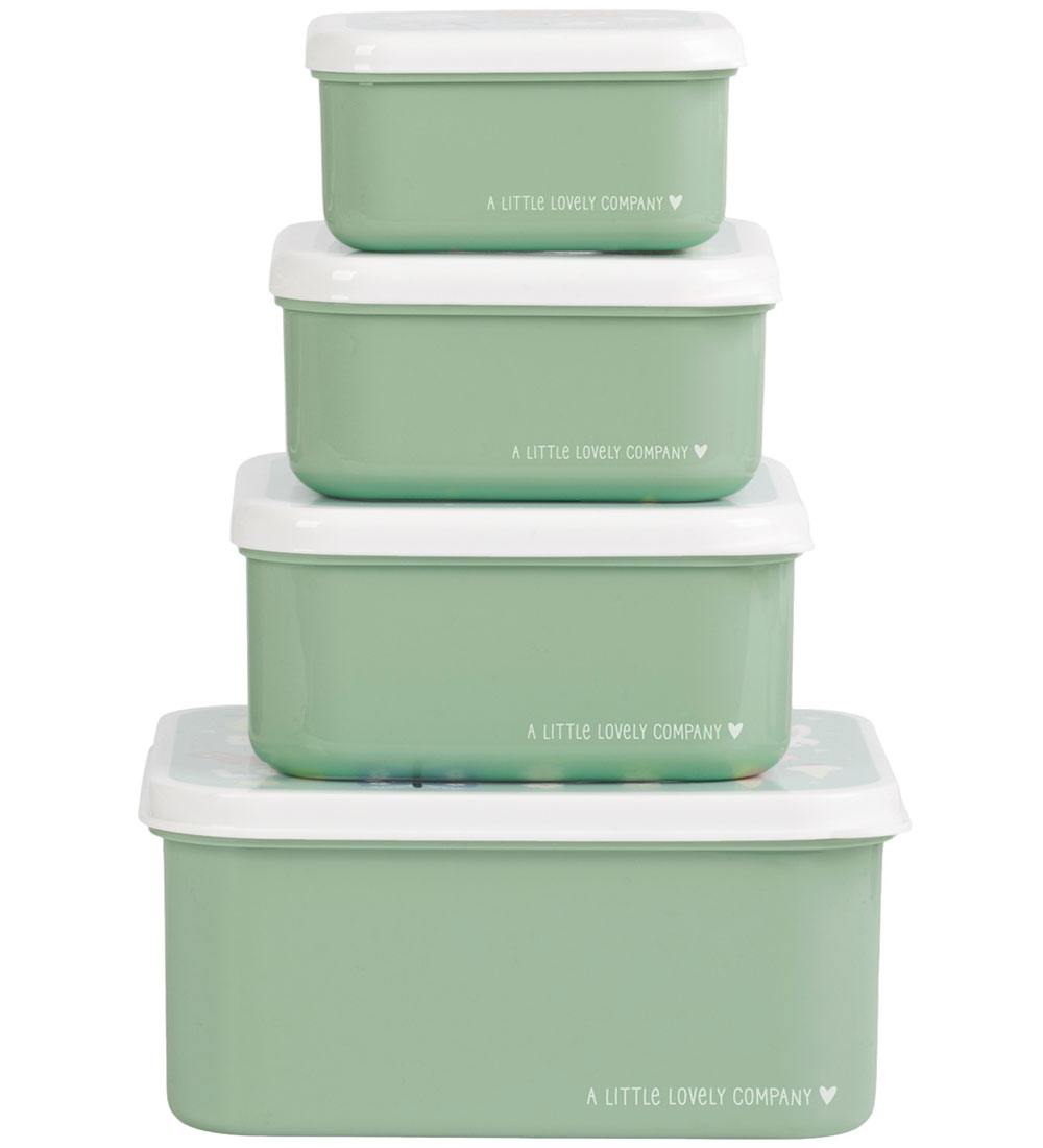 A Little Lovely Company Lunchbox Set - 4 pcs - Joy