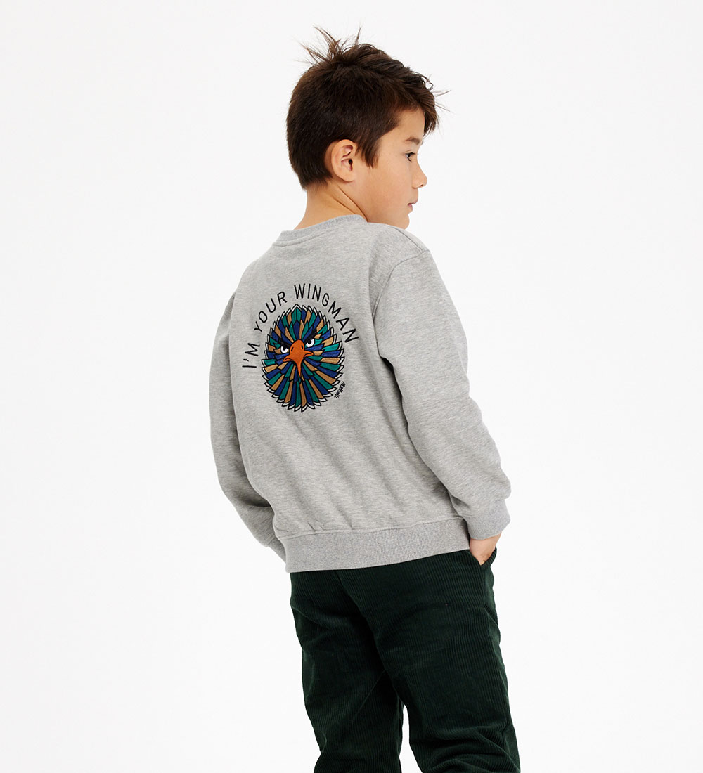 The New Sweatshirt - TnHuxley - Grau Meliert m. Hawk