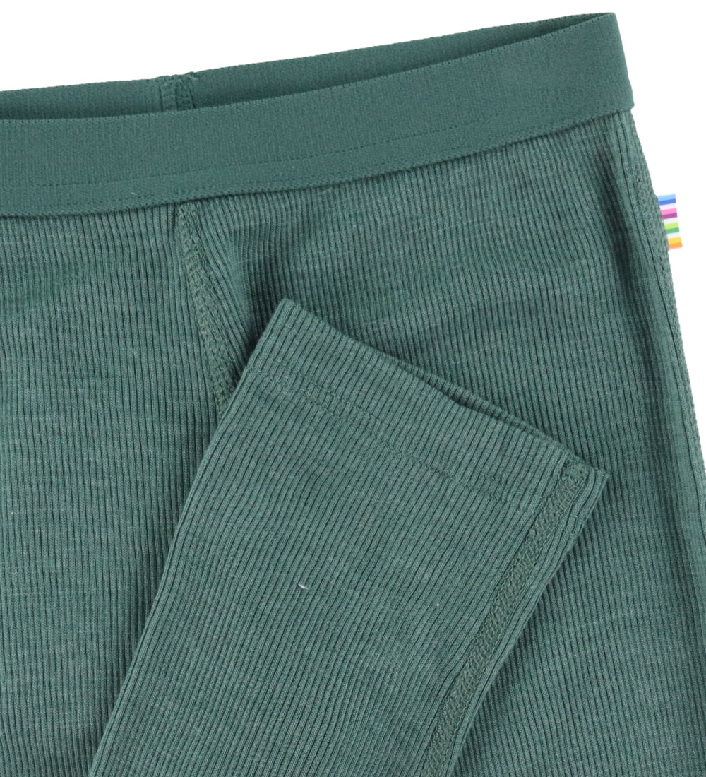 Joha Leggings - Rib - Wolle/Seide - Dunkelgrün