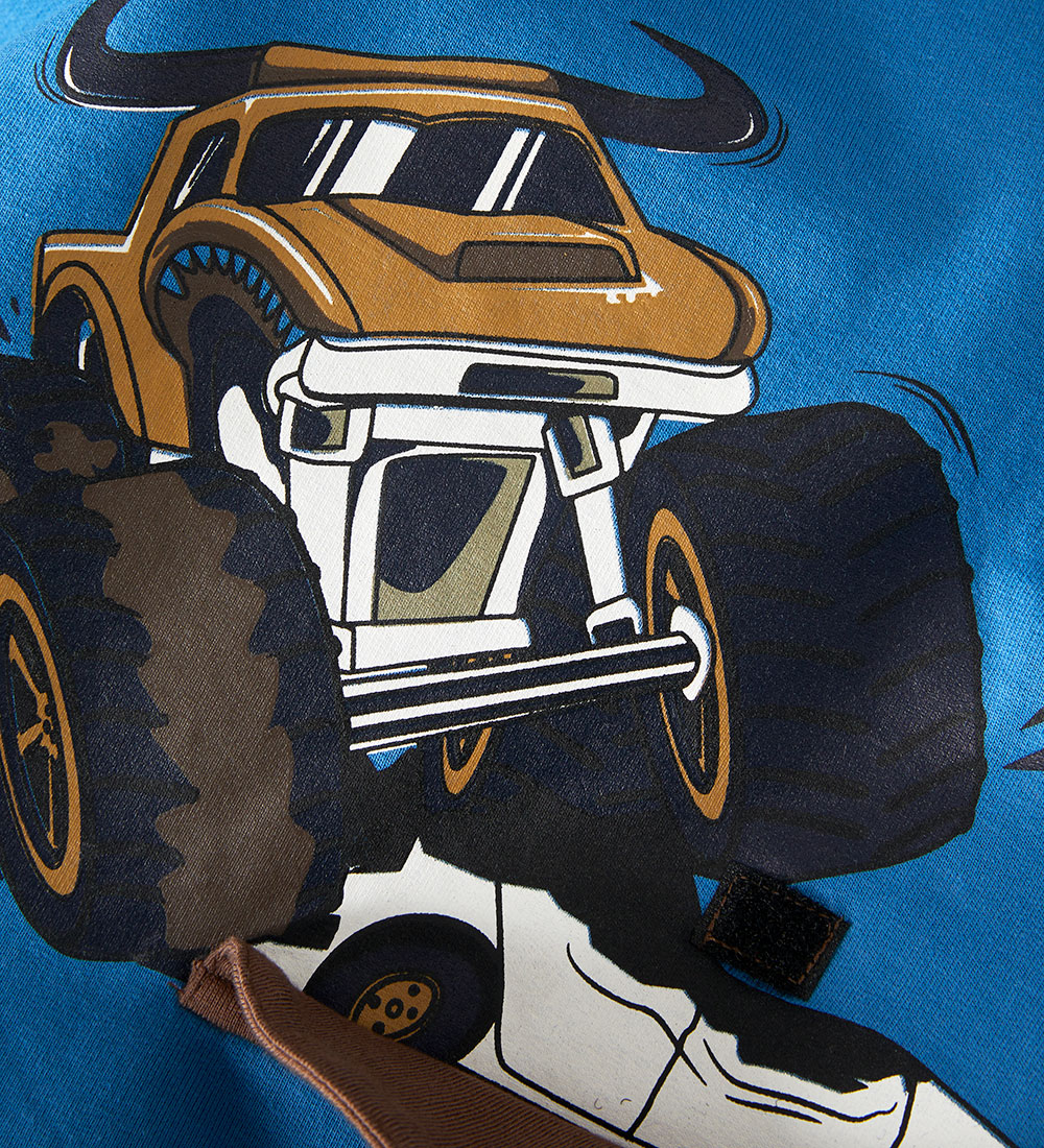 Minymo Sweatshirt - Vallarta Blue w. Monster truck