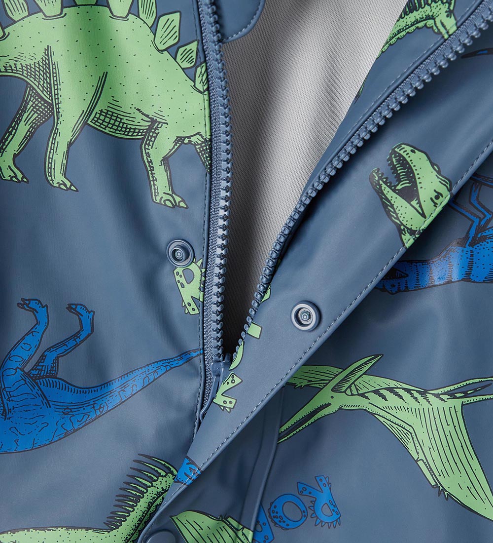 Name It Rainwear w. Suspenders - PU - NmmDry10 - Bering Sea w. P
