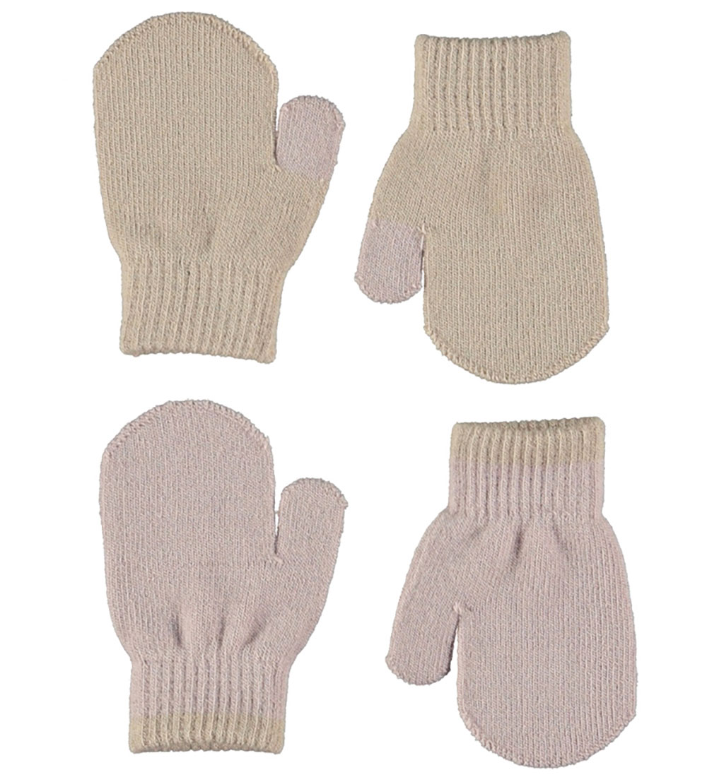 Molo Mittens - Knitted - 2-Pack - Kenny - Soft Mushroom