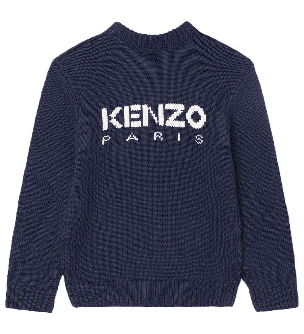 Kenzo Blouse - Gebreid - Navy/Oranje m. Bloem