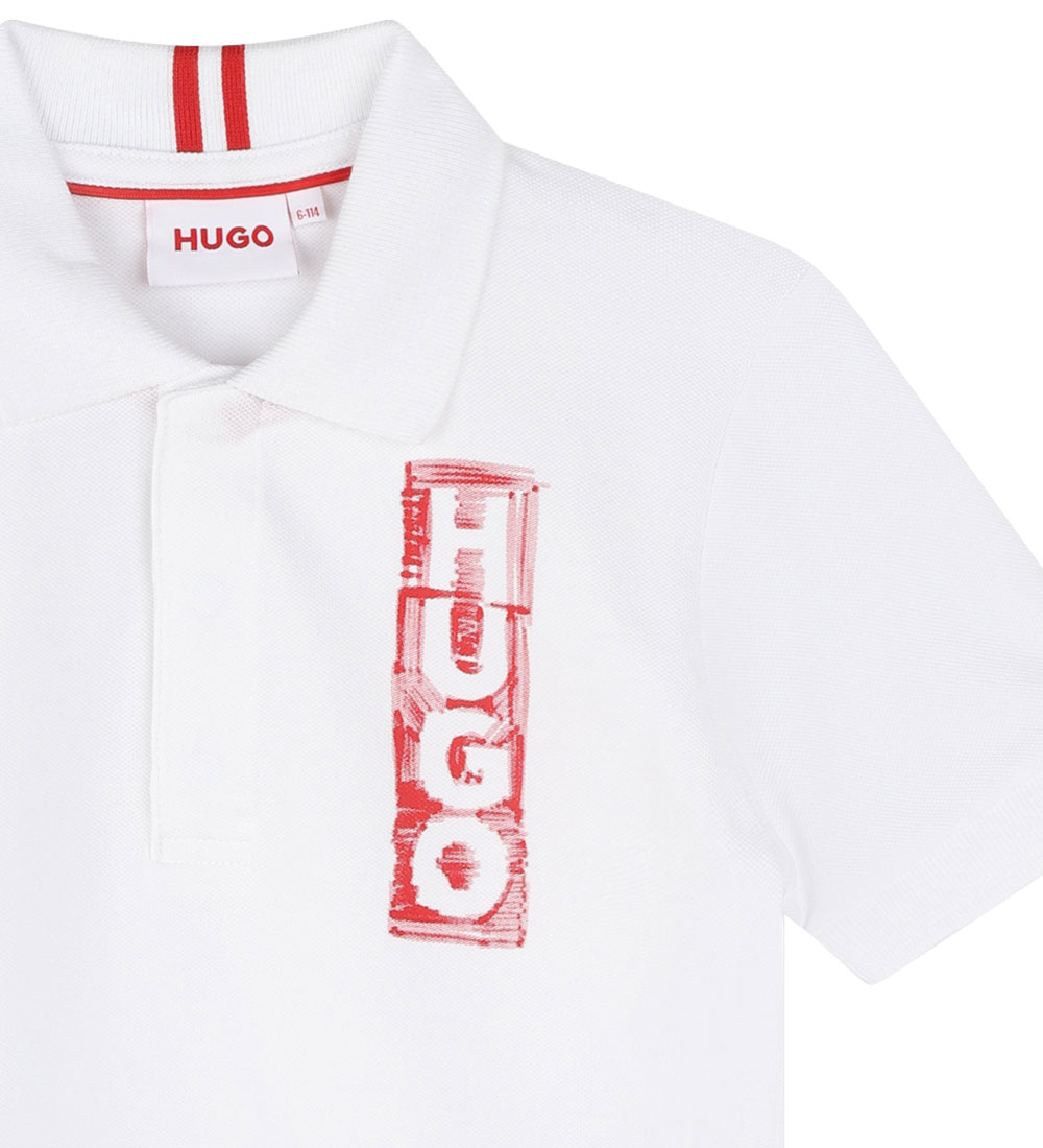 HUGO Polo - White w. Red