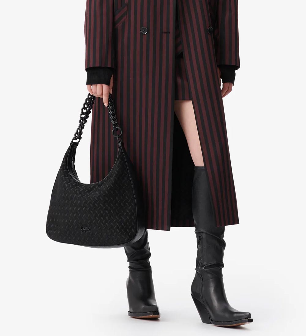 Lala Berlin Shoulder Bag - Marta - Heritage Suede Black