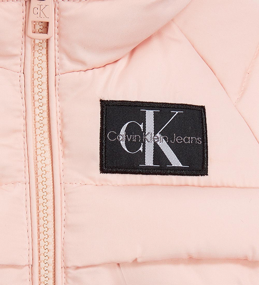 Calvin Klein Puffer Jacket - Hooded Pouf - Rose Clay