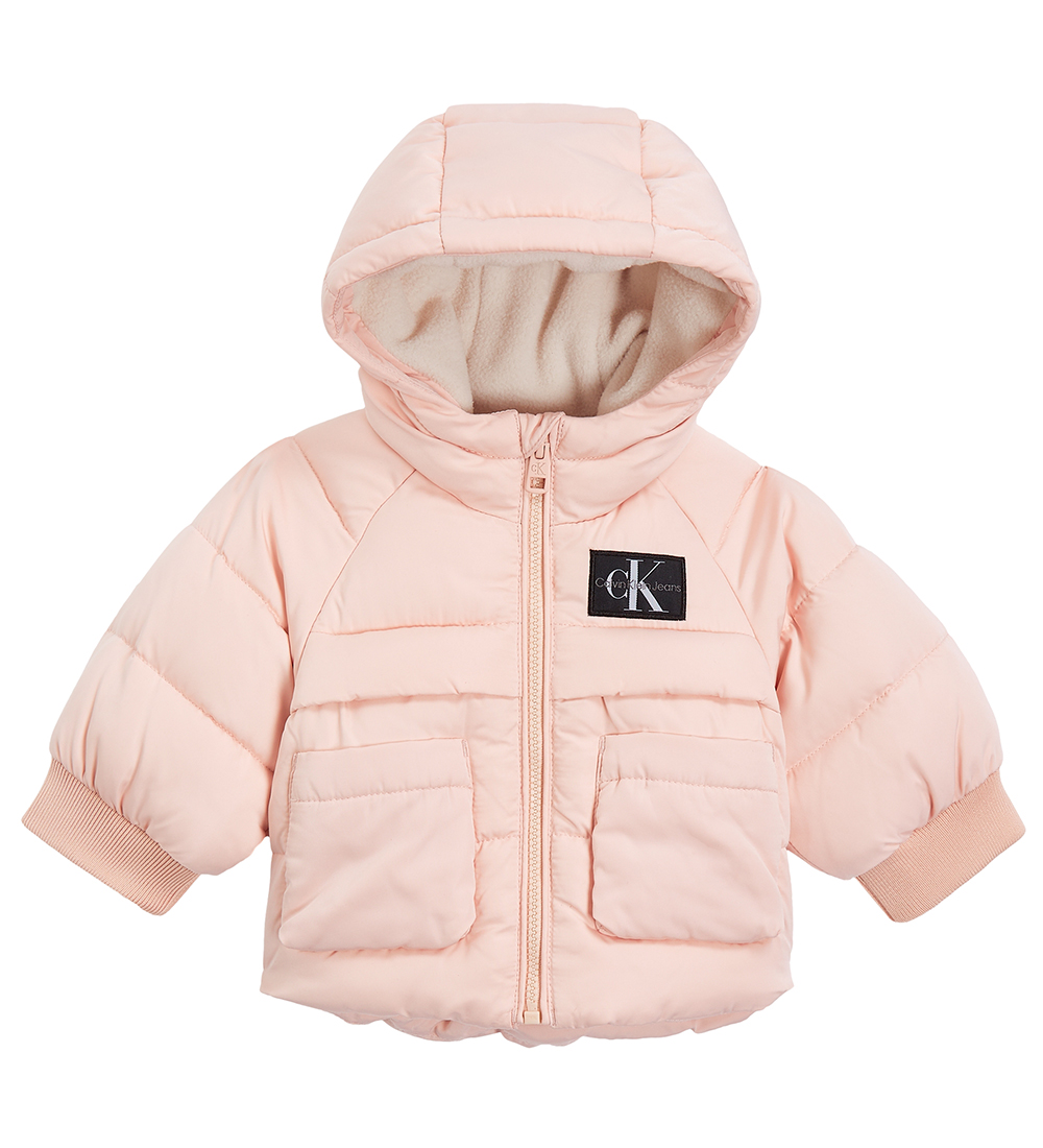 Calvin Klein Puffer Jacket - Hooded Pouf - Rose Clay