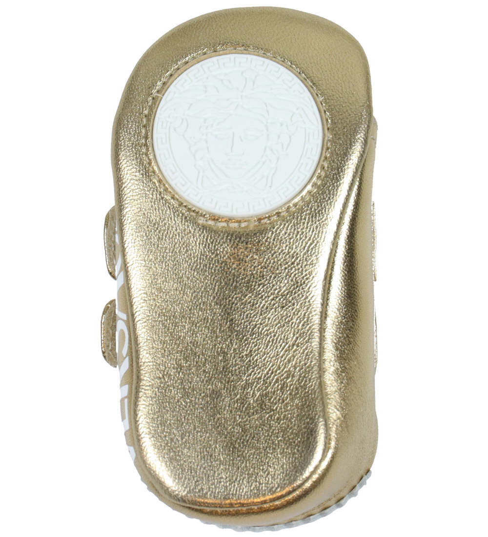 Versace Skinntofflor - Gold/White