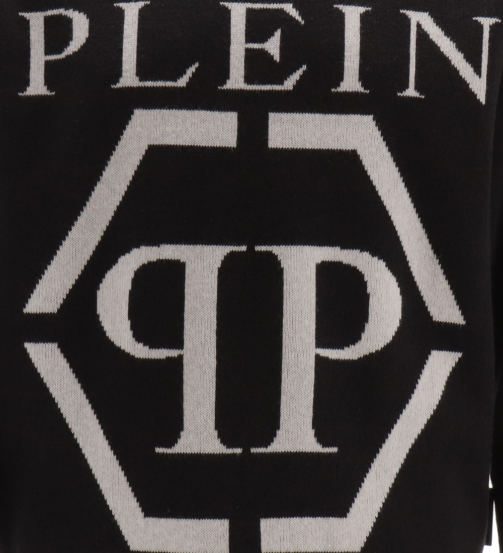 Philipp Plein Blouse - Cotton/Wool - Black w. Logo