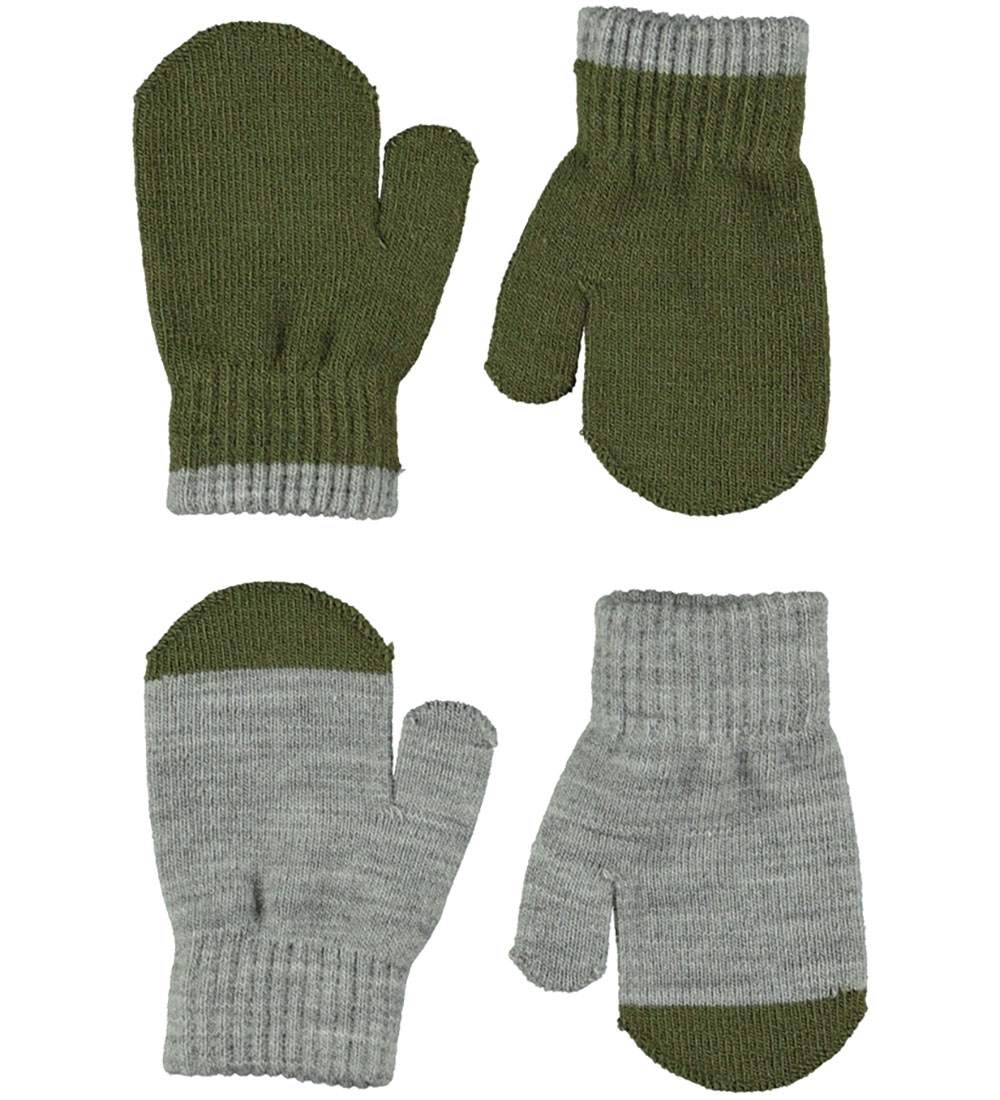 Molo Mittens - Knitted - 2-Pack - Kenny - Grey Melange