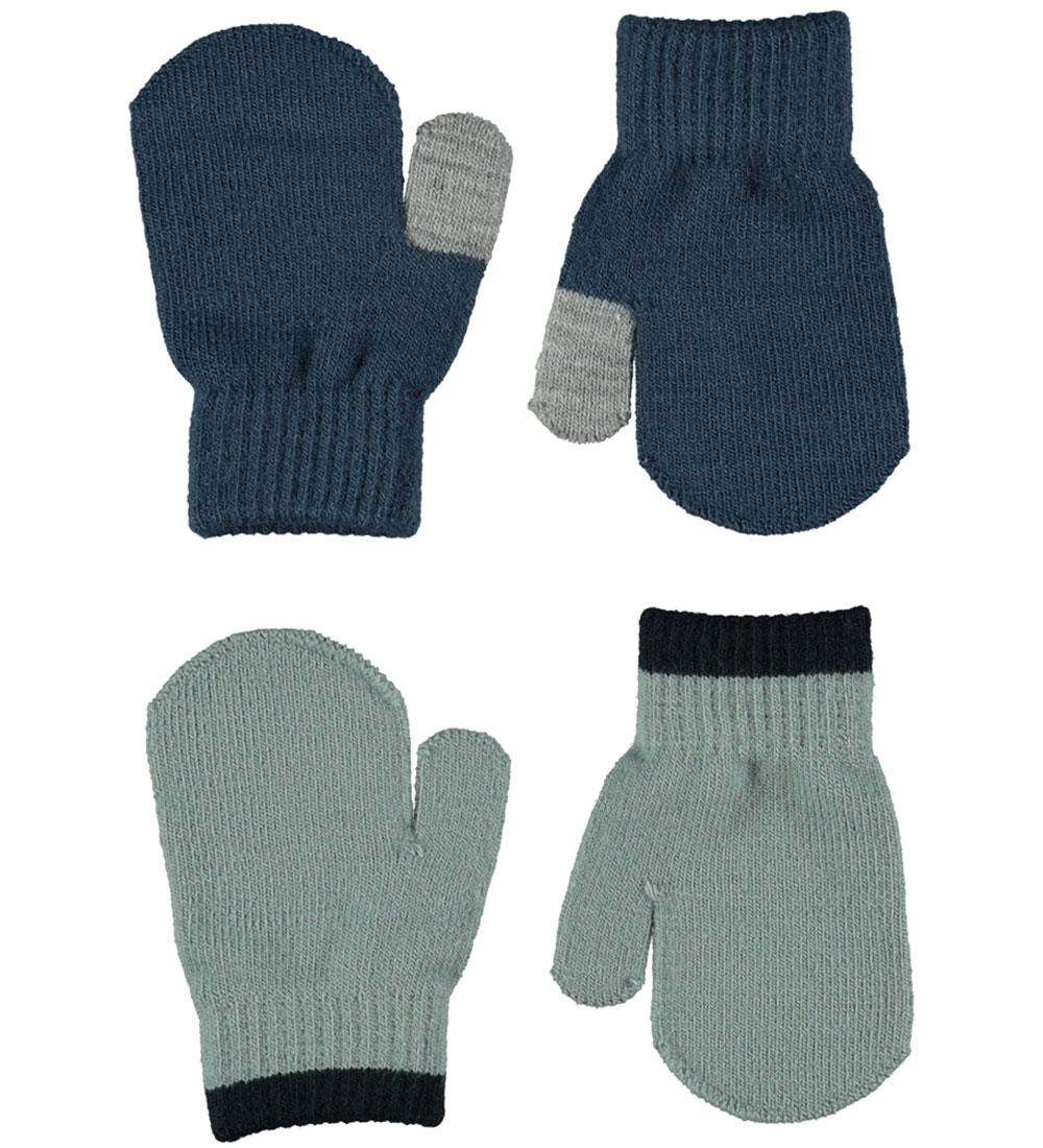 Molo Mittens - Knitted - 2-Pack - Kenny - Dark Denim