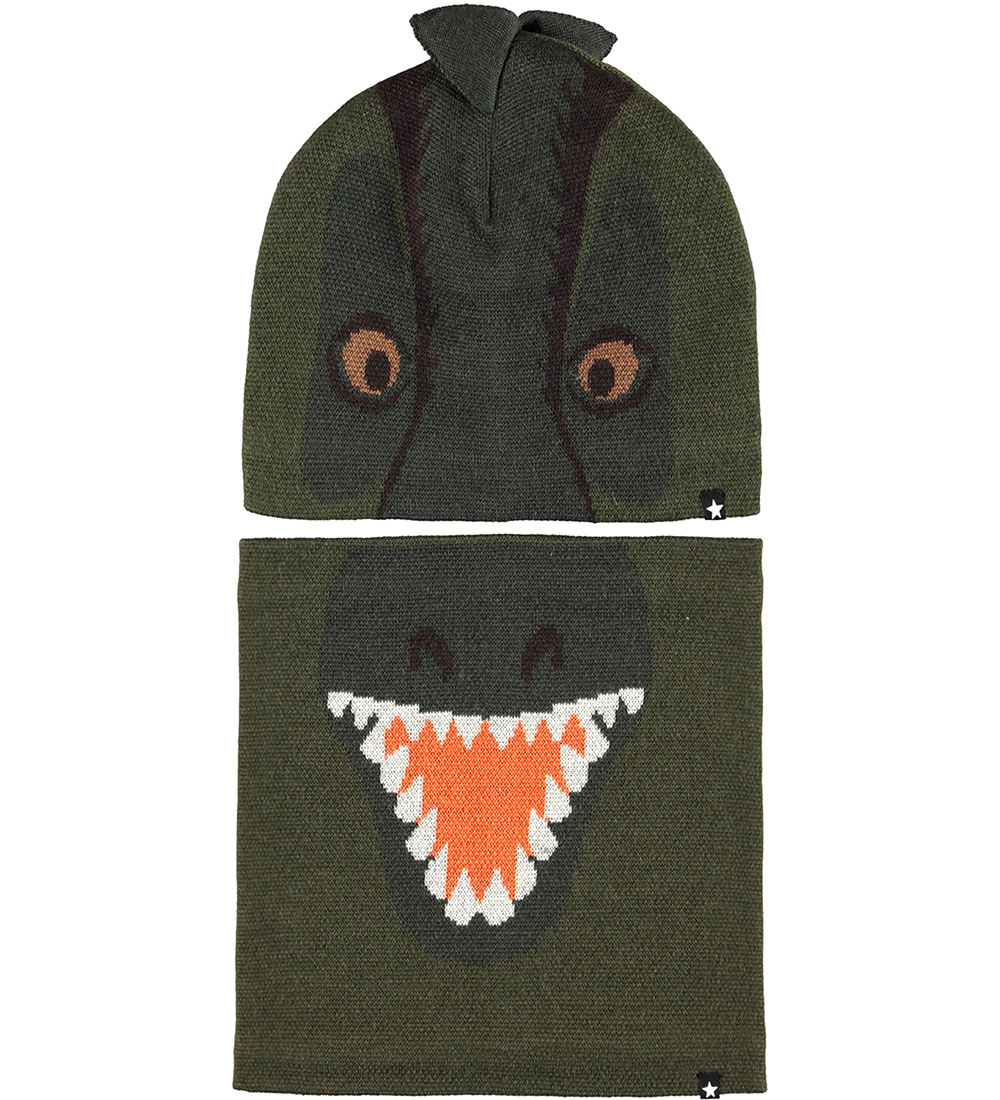 Molo Beanie w. Tube Scarf - Kleo - Wool/Acrylic - Kleo - Forest