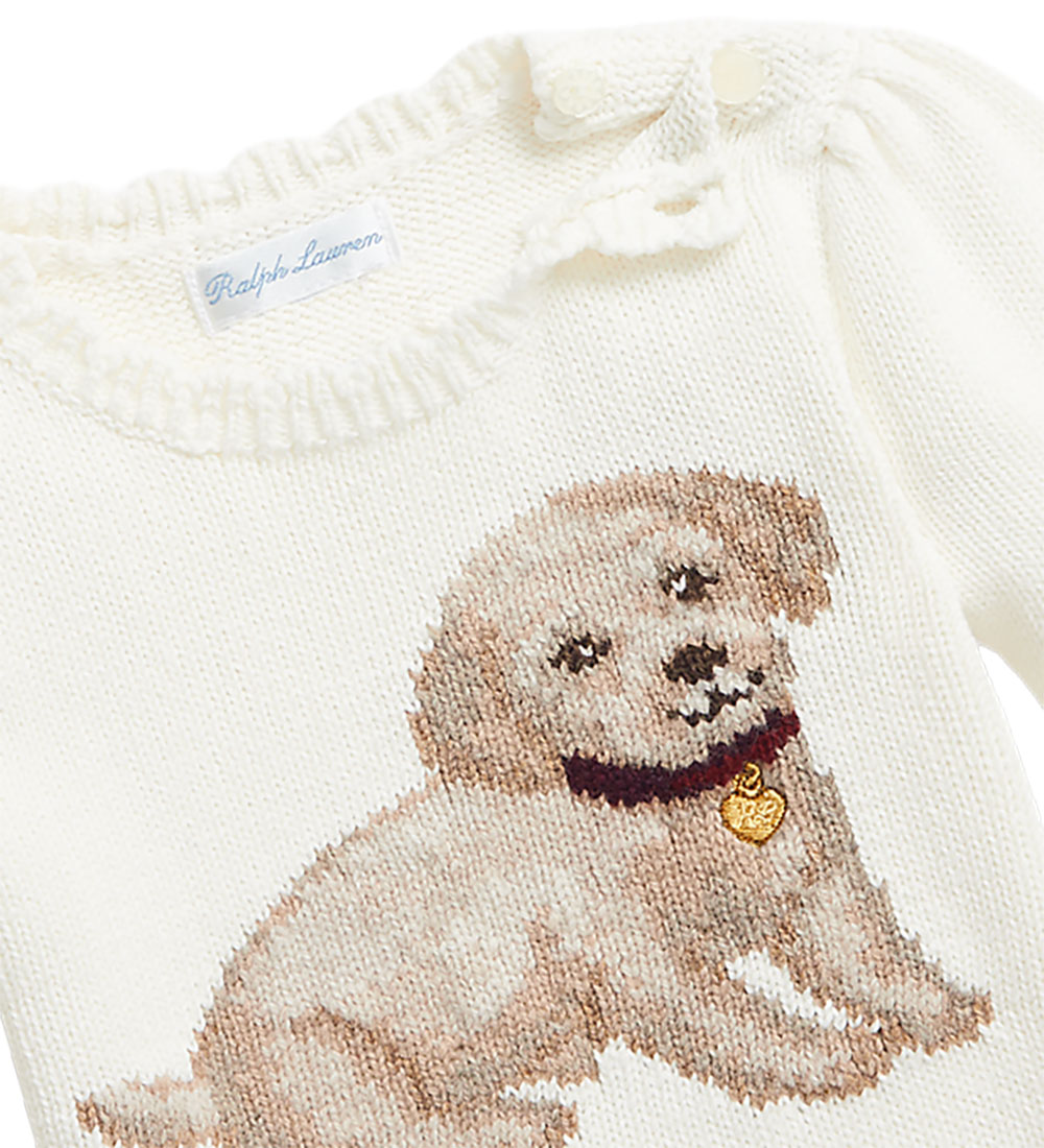 Polo Ralph Lauren Blouse - Knitted - Cream w. Dog