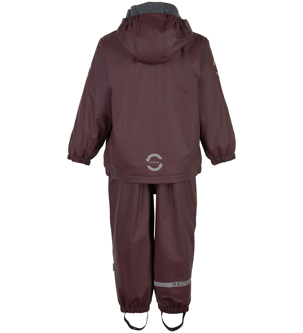 Mikk-Line Rainwear w. Fleece/Suspenders - PU - Huckleberry