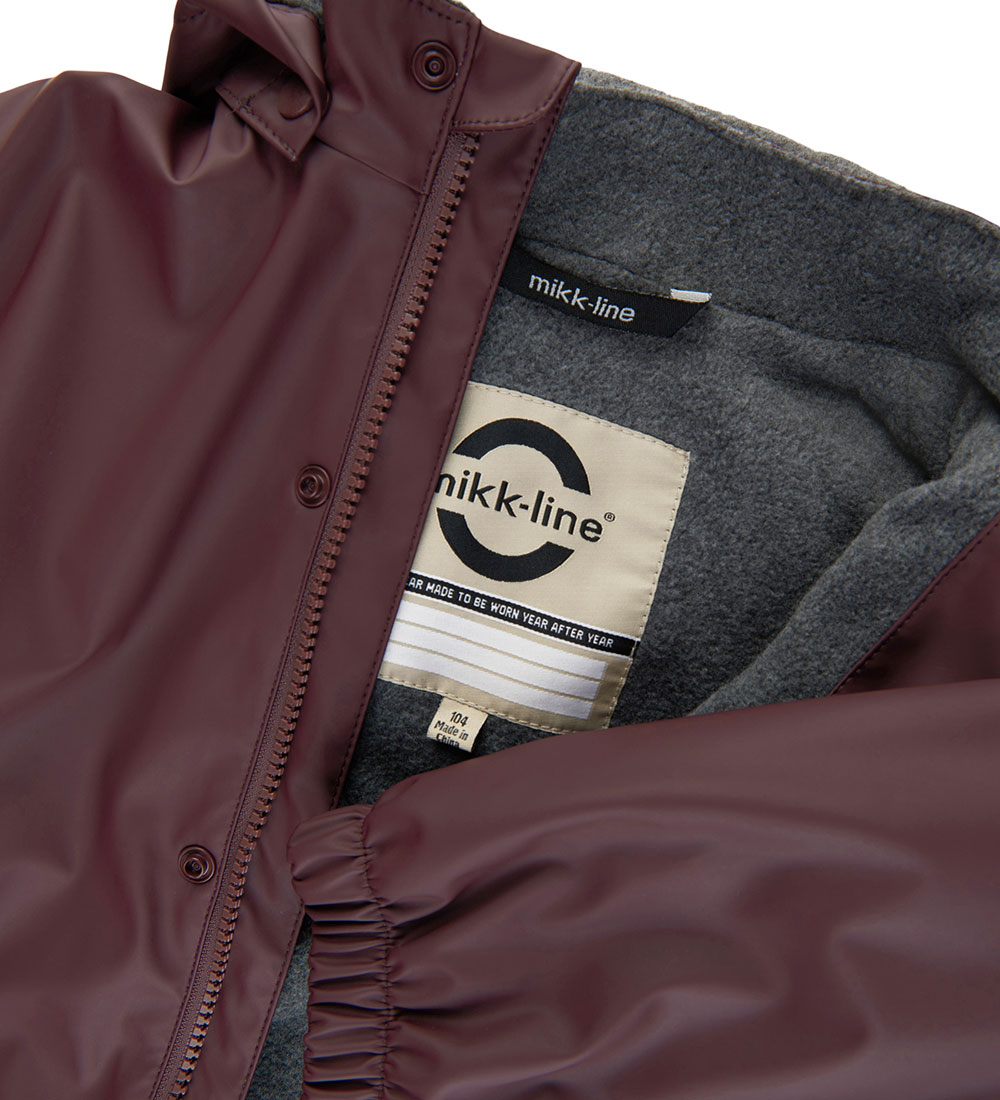 Mikk-Line Rainwear w. Fleece/Suspenders - PU - Huckleberry