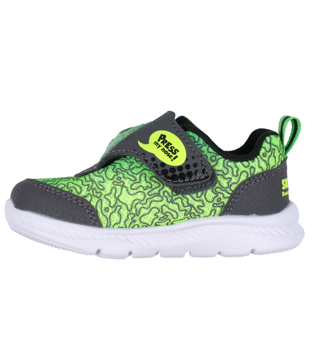 Skechers Shoe w. Light/Sound - Comfy Flex 2.0 - Charcoal/Lime