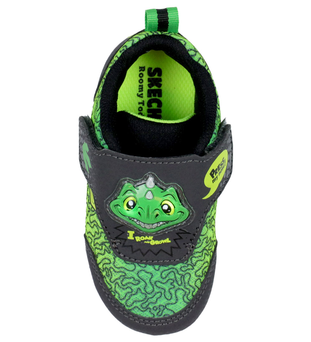 Skechers Shoe w. Light/Sound - Comfy Flex 2.0 - Charcoal/Lime