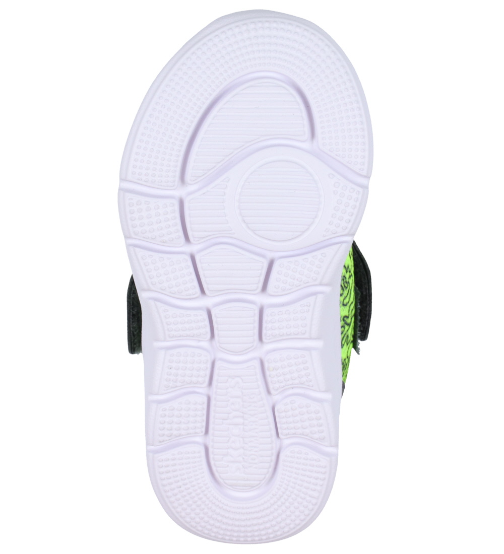 Skechers Shoe w. Light/Sound - Comfy Flex 2.0 - Charcoal/Lime