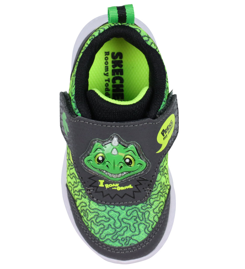 Skechers Shoe w. Light/Sound - Comfy Flex 2.0 - Charcoal/Lime