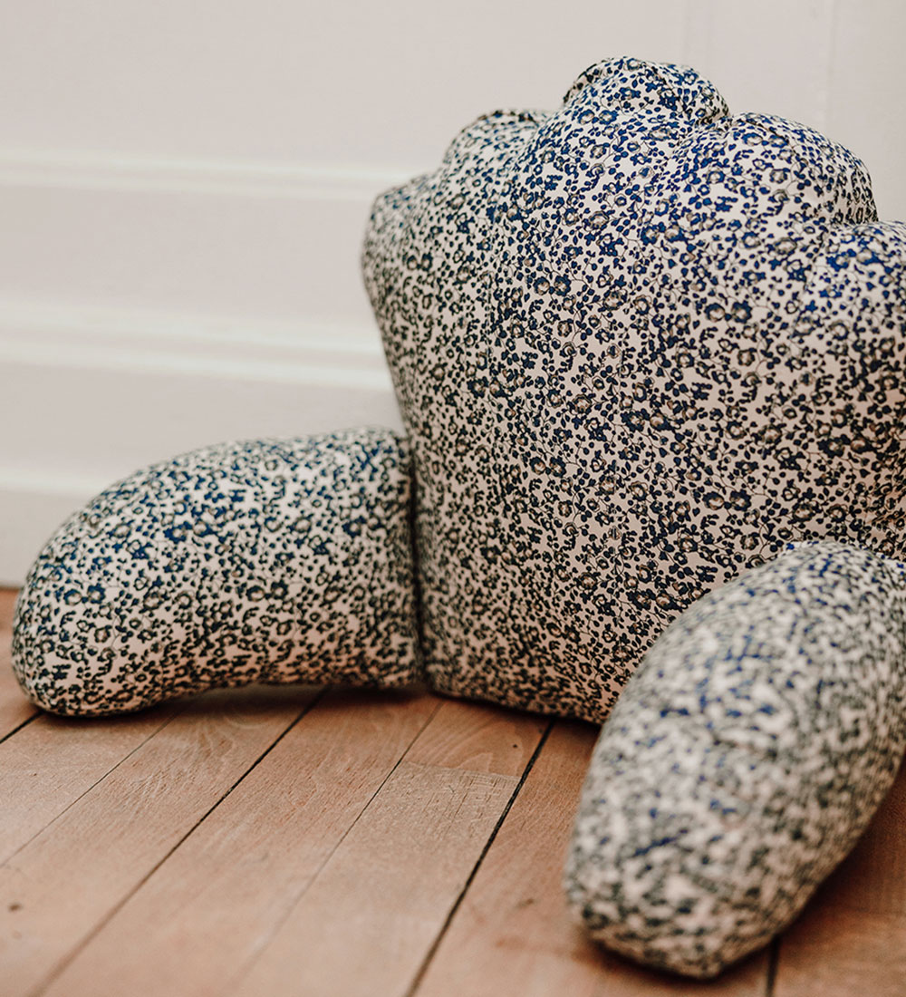 That's Mine Pram Cushion - Nori Pram - Flores Sandshell/Blue