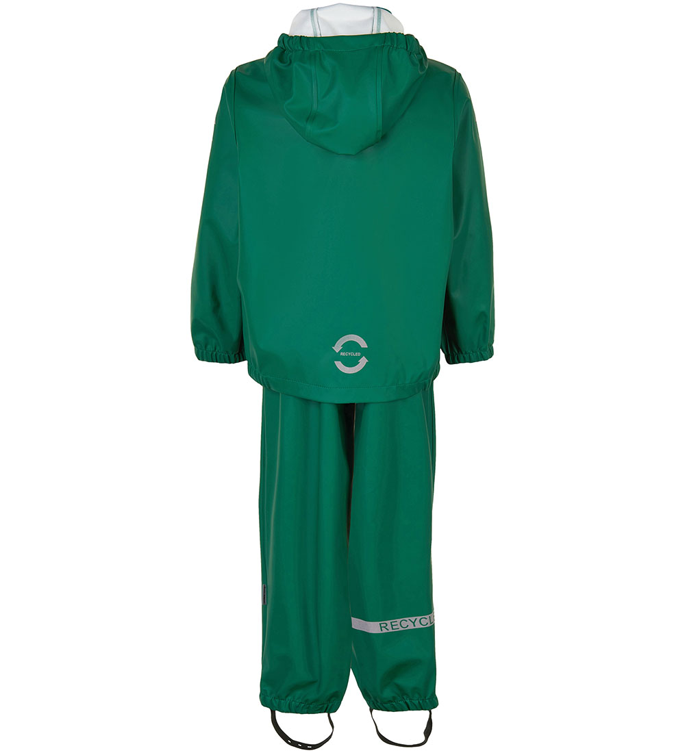 Mikk-Line Regenkleidung m. Träger - PU - Recycelt - Immergrün