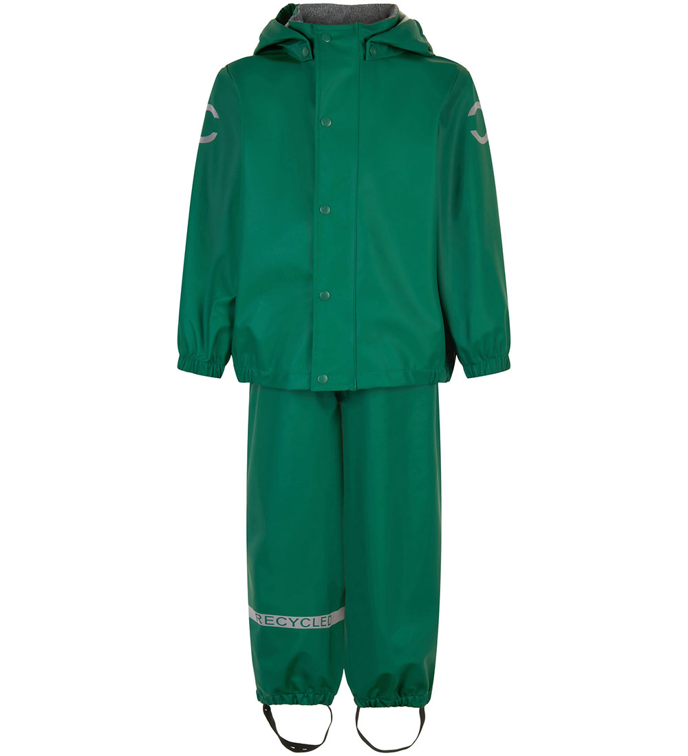Mikk-Line Regenkleidung m. Träger - PU - Recycelt - Immergrün