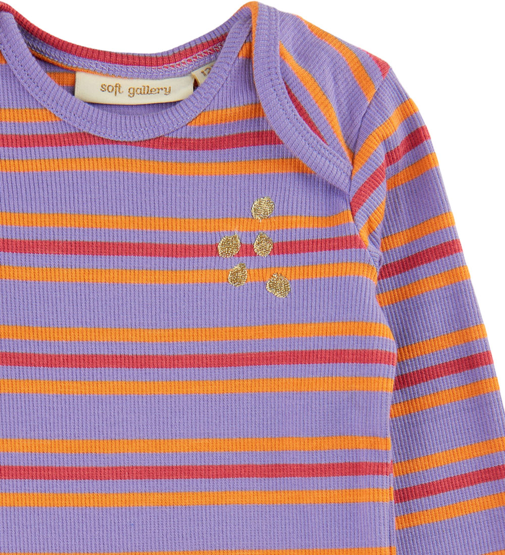 Soft Gallery Bodysuit l/s - SgbBob YD Stripe - Violet Tulip