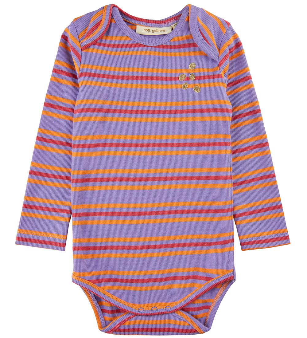 Soft Gallery Bodysuit l/s - SgbBob YD Stripe - Violet Tulip
