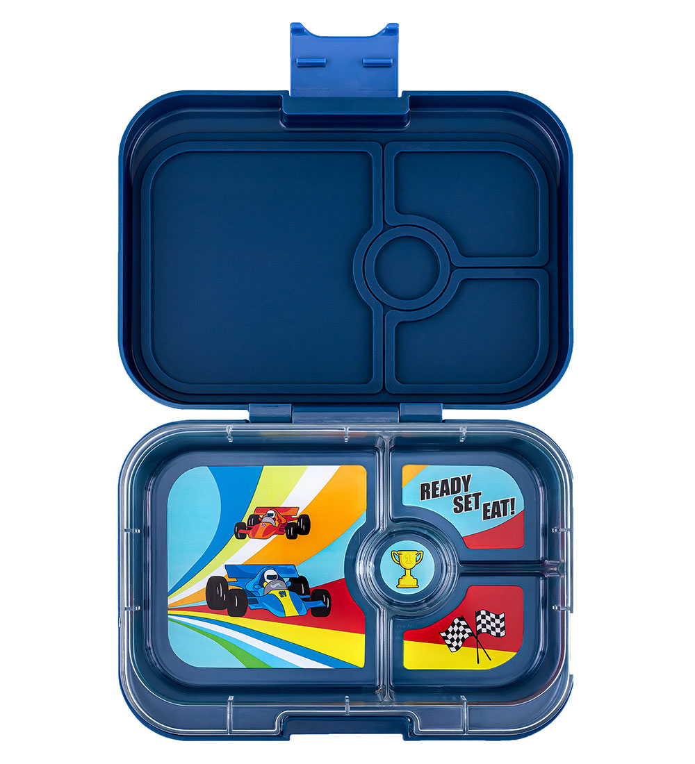 Yumbox Matlåda m. 4 rum - Bento Panino - Monte Carlo Blue/Race