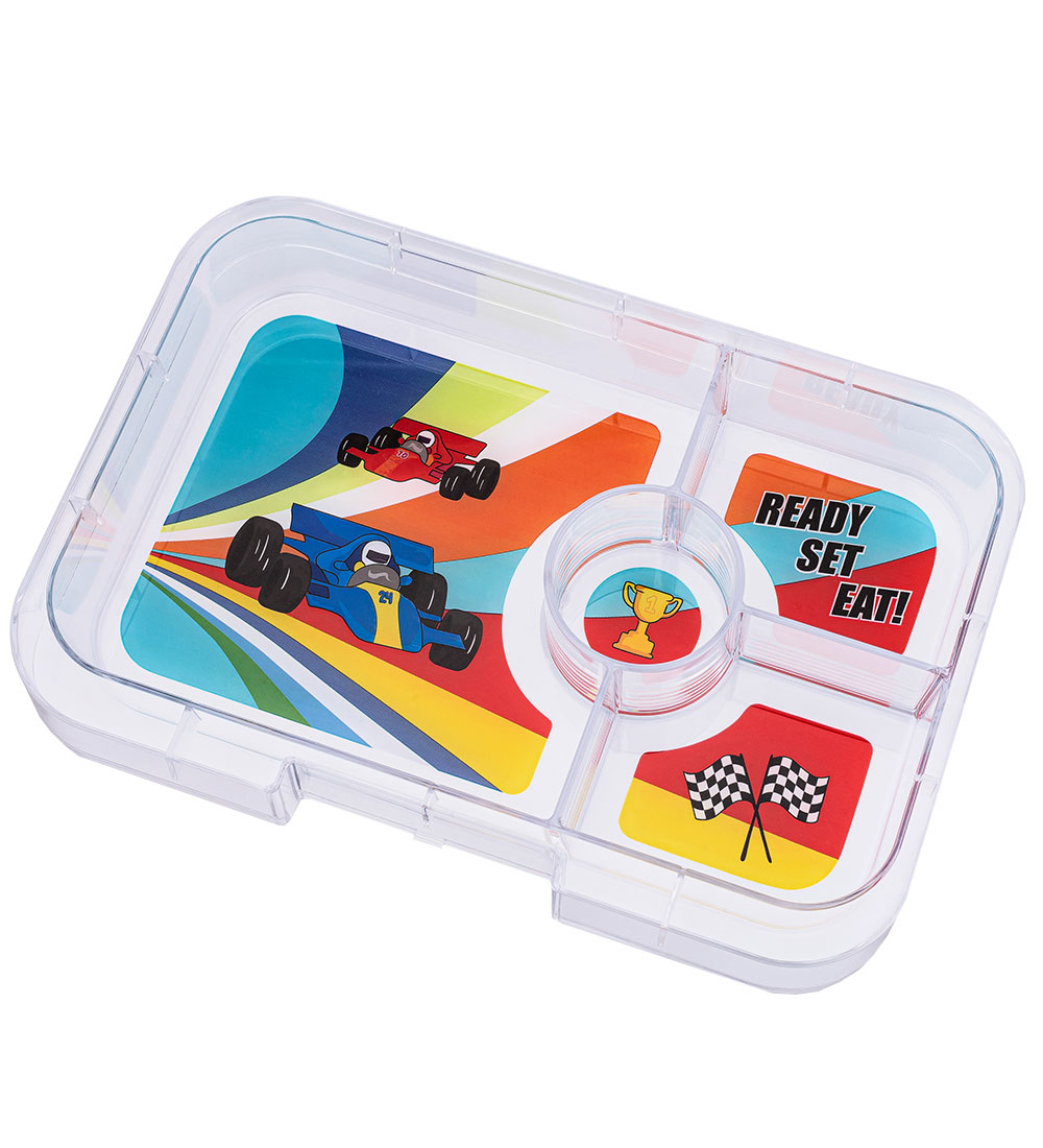 Yumbox Insert tray w. 4 Rooms - Tapas - Race Cars