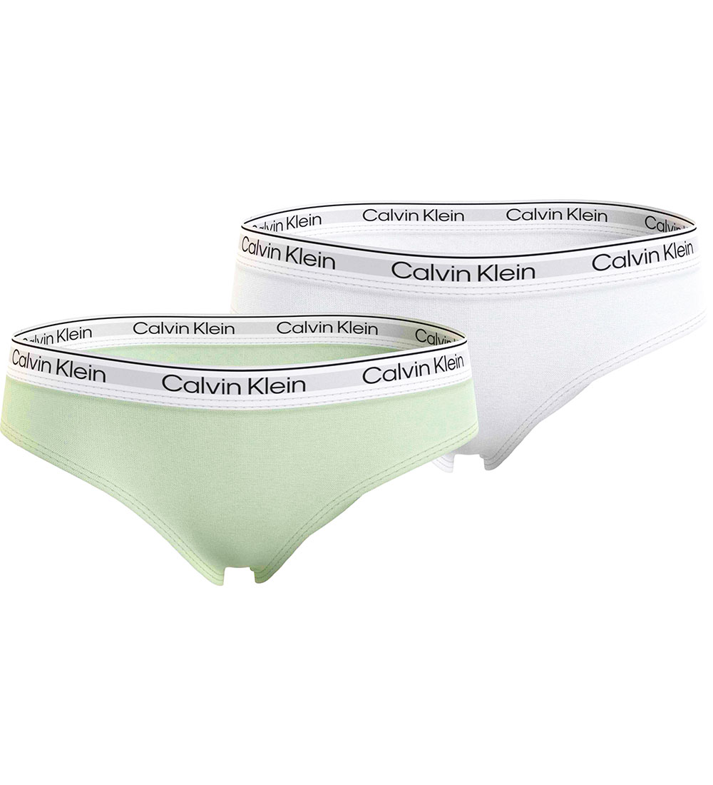 Calvin Klein Knickers - 2-Pack - Dusty Lime/White » Kids Fashion